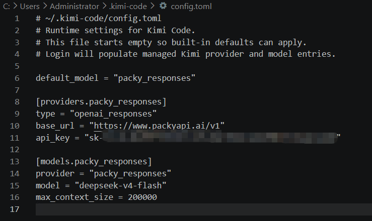 Kimi Code 的 OpenAI Responses 配置